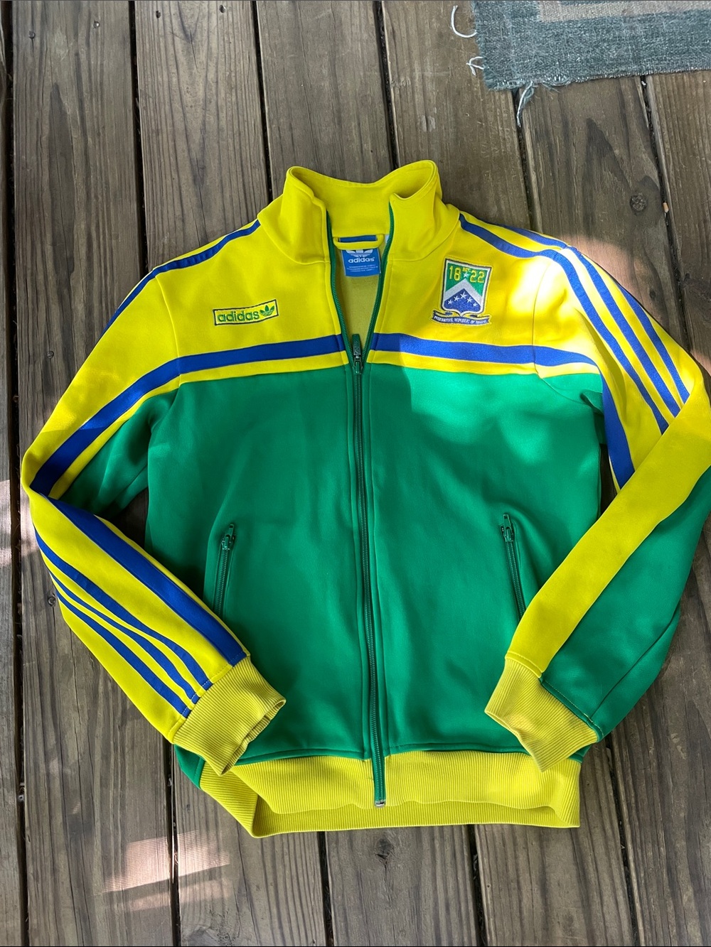 Adidas Brazil 1822 Yellow Soccer Jacket Men’s Large Federative De Brazil